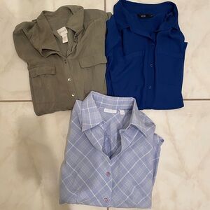 Bundle of 3 Women’s Blouses – Chico’s, Apt. 9, New York & Company (M & Size 1)